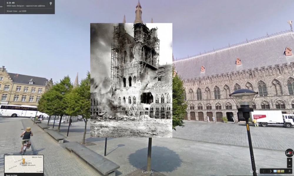 November 22 1914: The ruins of the Lakenhalle in Ypres, Belgium